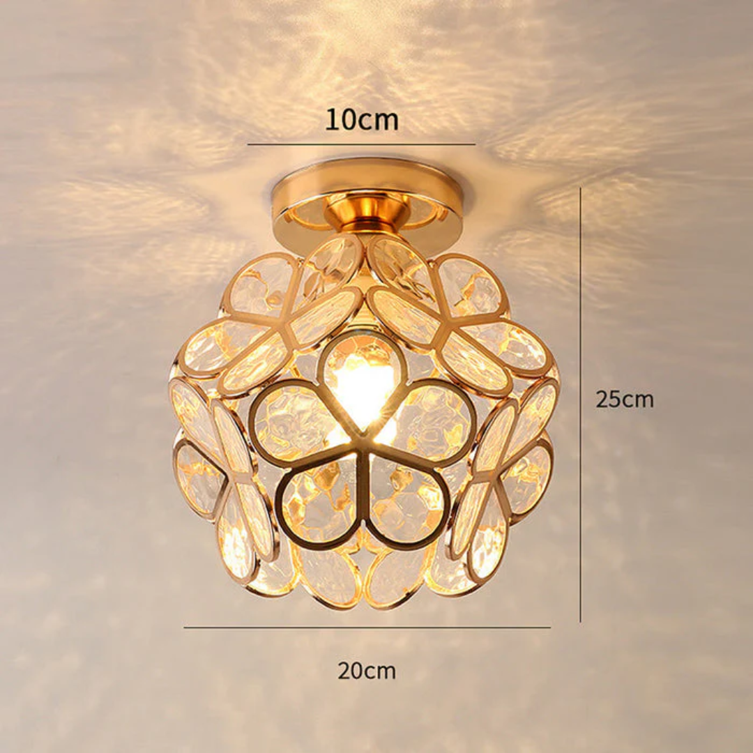 Zyvia - Luxe Glazen Bloemen Plafondlamp