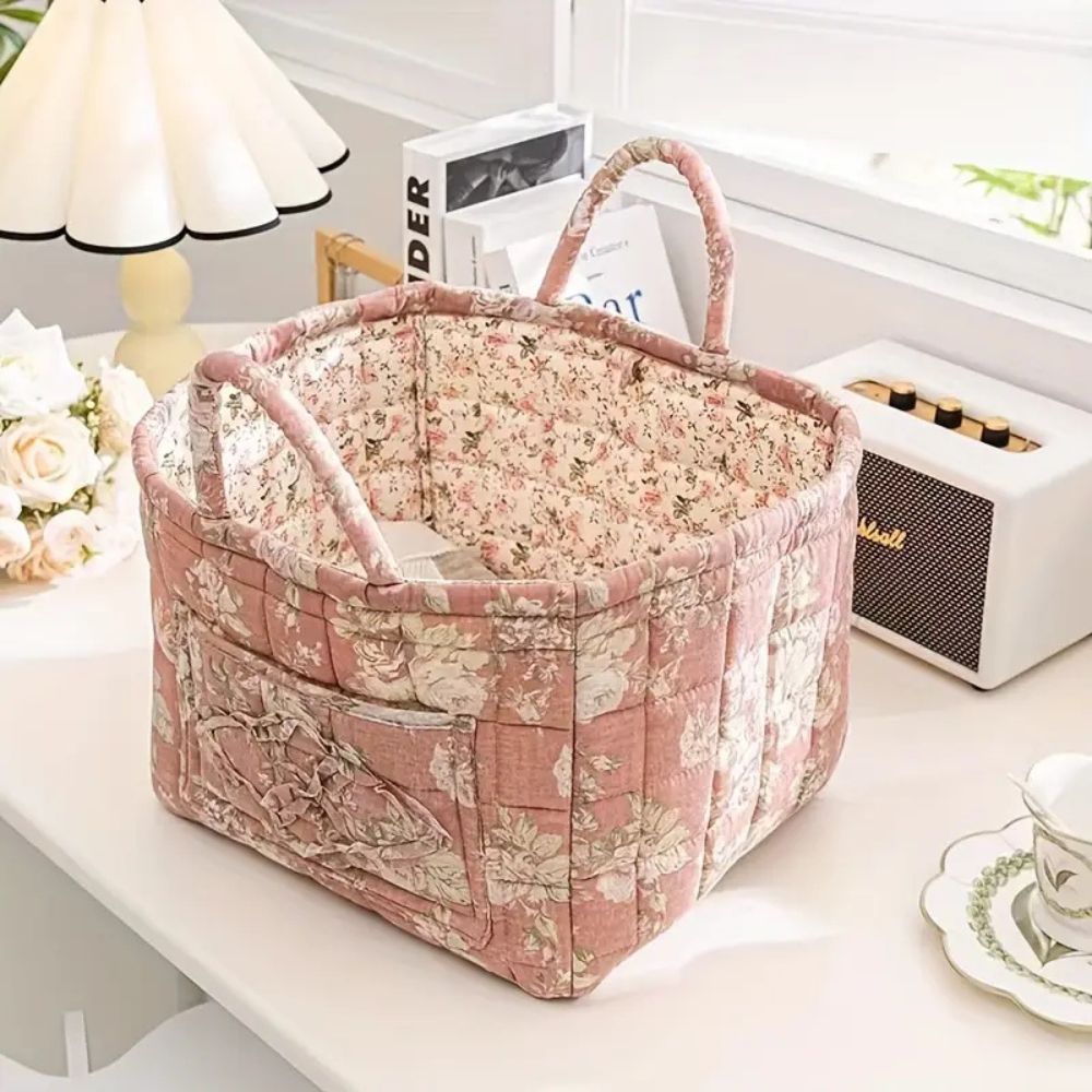 Delicate Bloemen Canvas Opbergmand