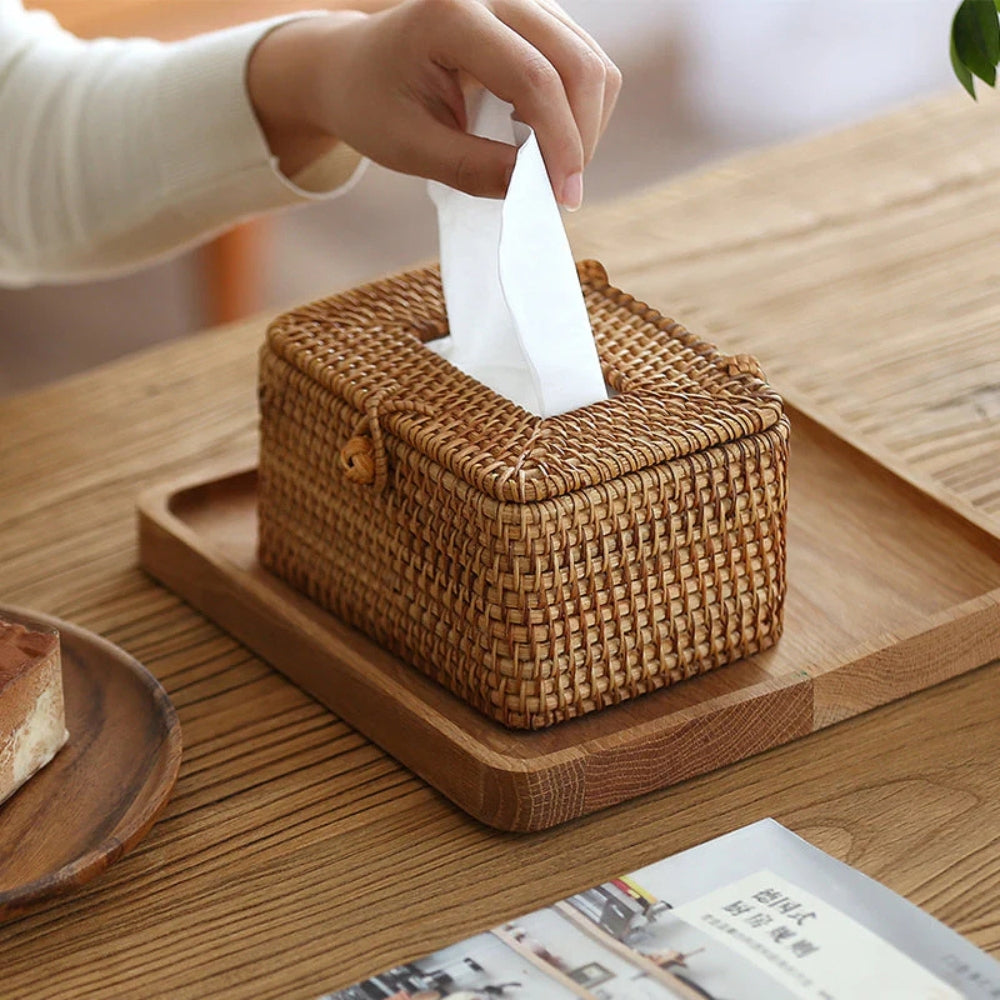 Op maat gemaakte Rieten Tissue Box