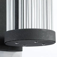 Yoru Moderne Semi-Cilindrische Metaal/Glas Buitenwandlamp, Zwart