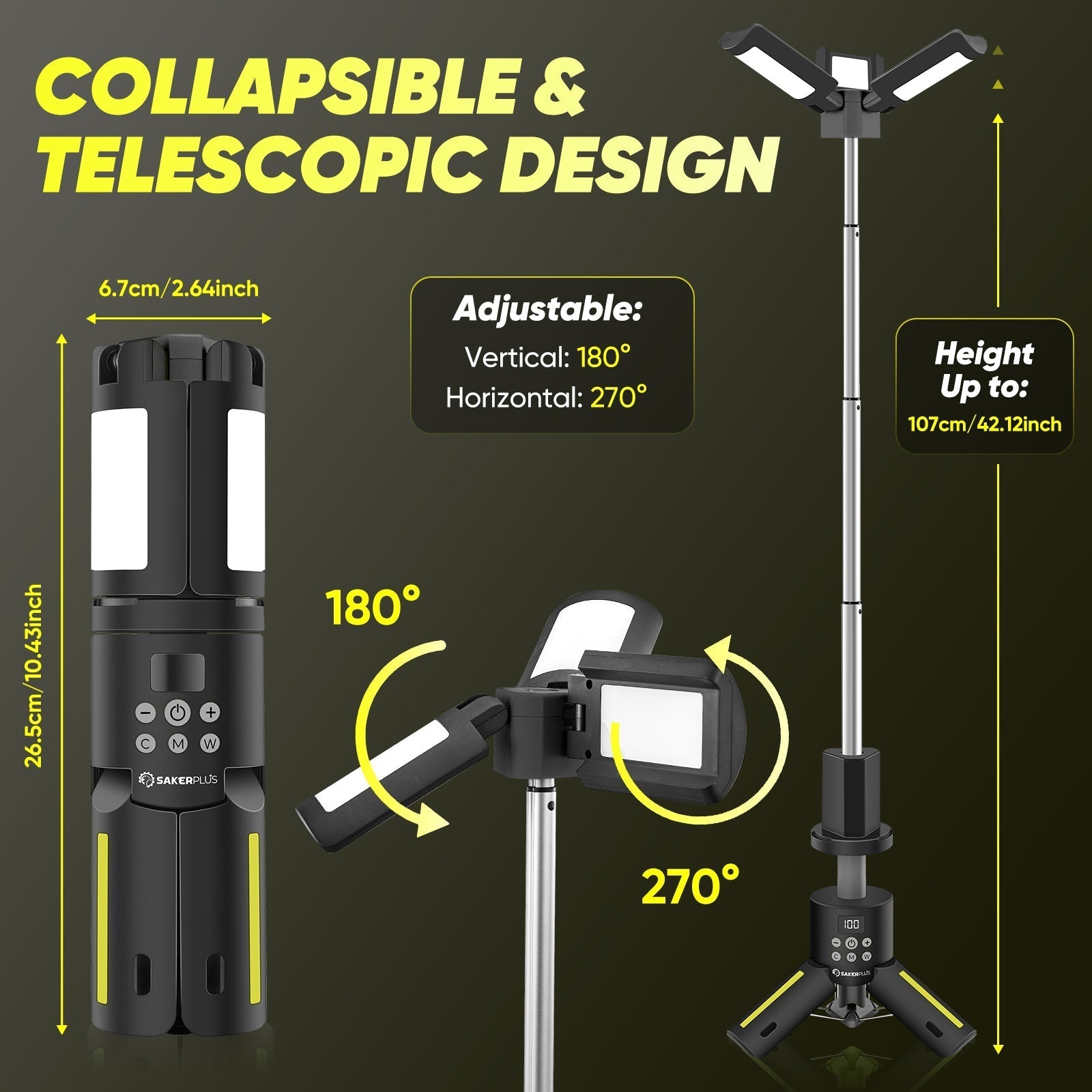 Brehn | SakerPlus Telescoop Campinglampen met Standaard