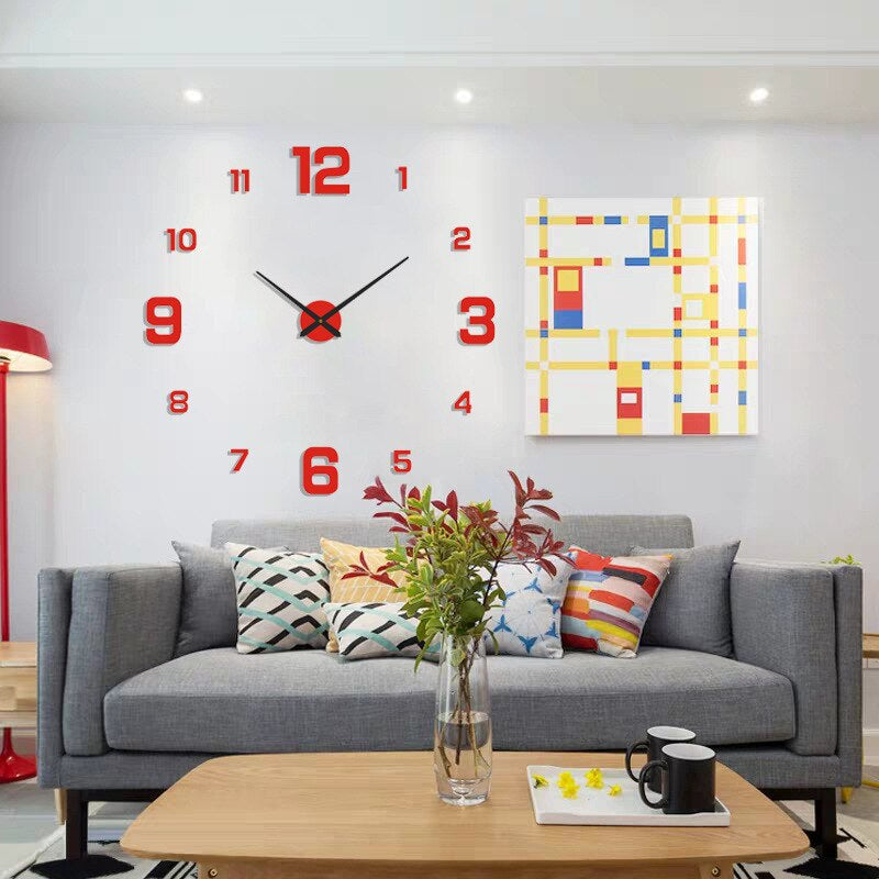 Luminor Moderne Zwarte Wandklok Met Kwarts Beweging