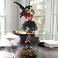 Halloween-Figurine | Handgemaakte Hexendecoratie | Hars