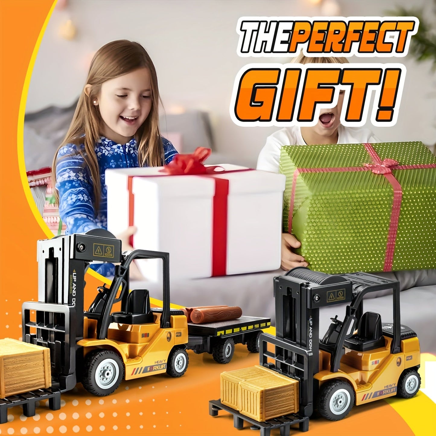 Zware Remote Control Heftruck – 1:24 Schaal met Lichten & Trailer