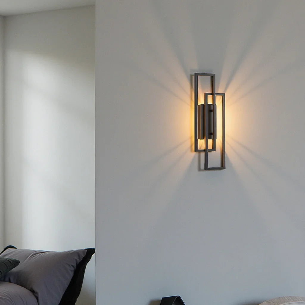 Wandgemonteerde LED-lamp met Dubbele Rechthoekige Frame