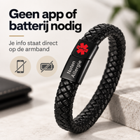 Custom AlertBand | Medische Allergie Armband met Persoonlijke Gravering