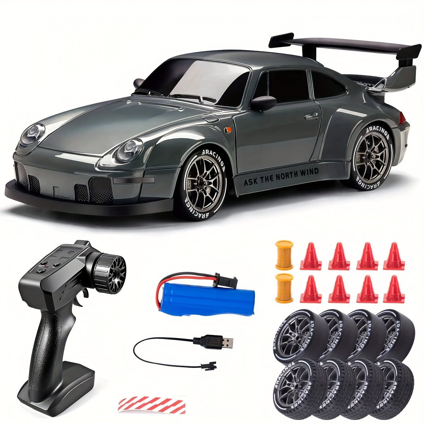 Ultimate 1:24 RC Driftcar met LED-wielen – Oplaadbaar 4WD race speelgoed