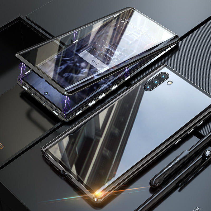 Magnetische geharde glazen dubbelzijdige telefoonhoes voor Samsung