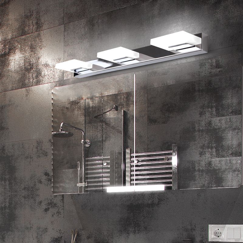 Arisha Design LED Wandlamp Vierkant Modern Metaal/Acryl Zilver Badkamer