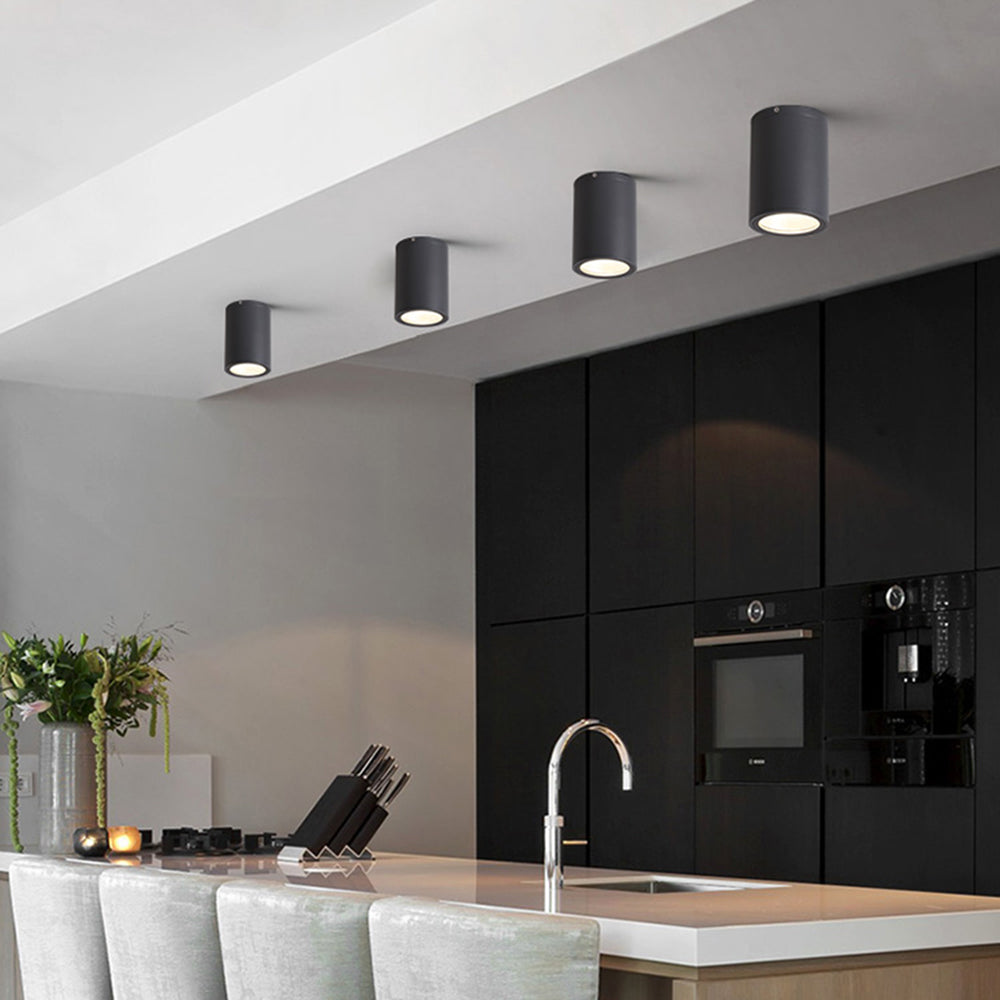 Ray Moderne Zwarte Cilindrische Inbouw Plafondlamp Spot