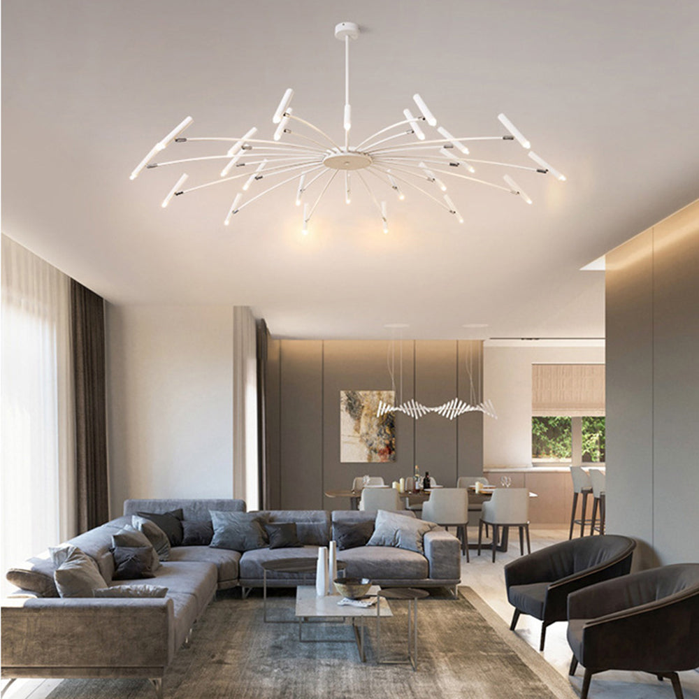 Arisha Moderne Geblazen Lineaire Metaal Meerdere Hoofd Chandeliers