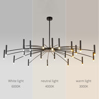 Arisha Moderne Geblazen Lineaire Metaal Meerdere Hoofd Chandeliers