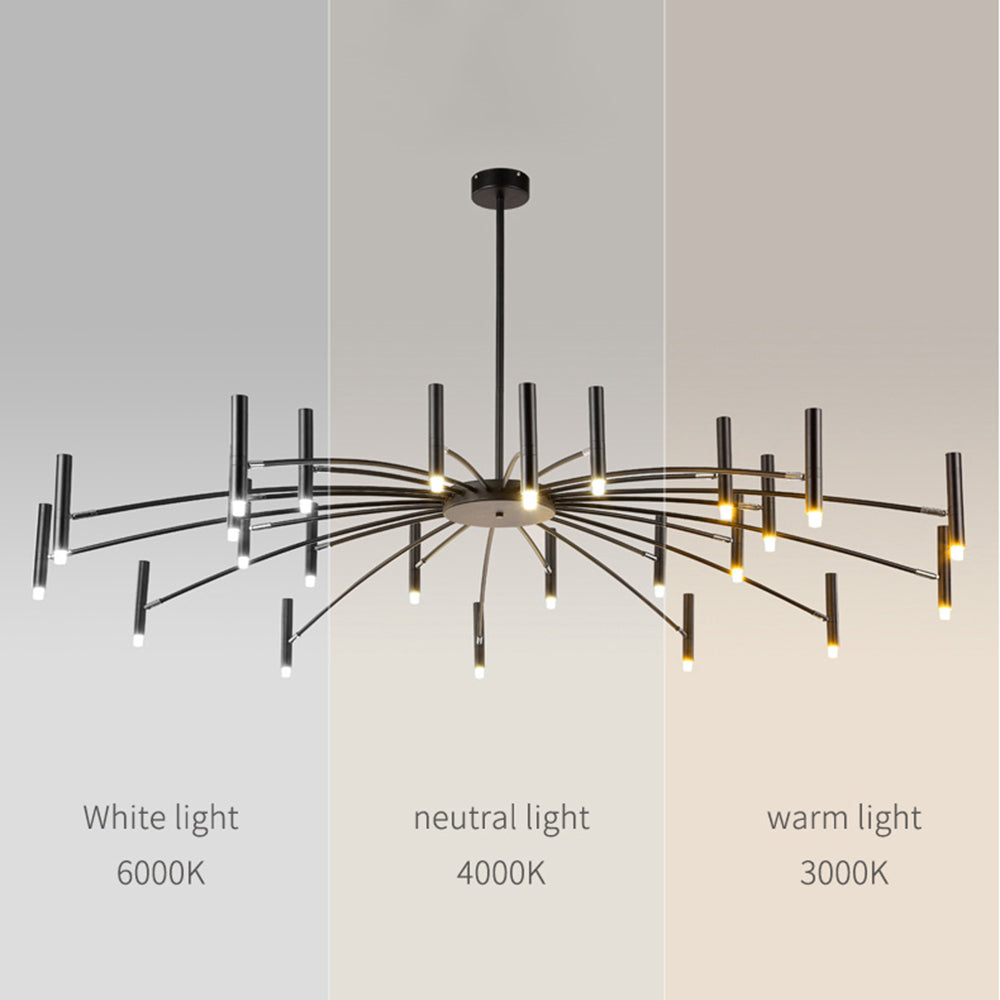 Arisha Moderne Geblazen Lineaire Metaal Meerdere Hoofd Chandeliers