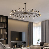 Arisha Moderne Geblazen Lineaire Metaal Meerdere Hoofd Chandeliers