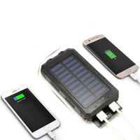 Waterdichte oplader met ultrahoge capaciteit | Gemaakt voor avontuur met opladen op zonne-energie, twee USB-uitgangen, LED-zaklamp en veiligheidsfuncties.