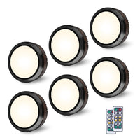 Skanto | Leastyle Afstandsbediening Led Puck Licht, Dimbaar Batterijgevoed Onderkast Licht - 6 Pakket Natuurlijk Wit