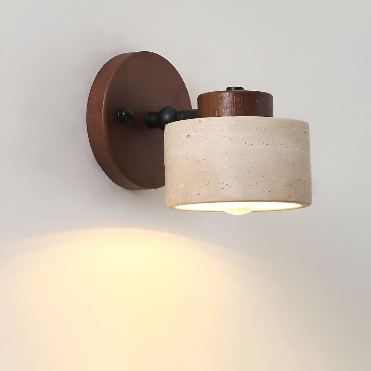 Studie Lezen Minimalistische Travertijn Steen Wandlamp