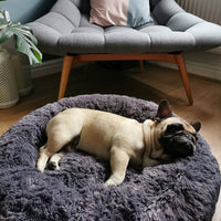 Rund Plüsch Kalmerende Donut Hondenbed voor kleine tot grote honden