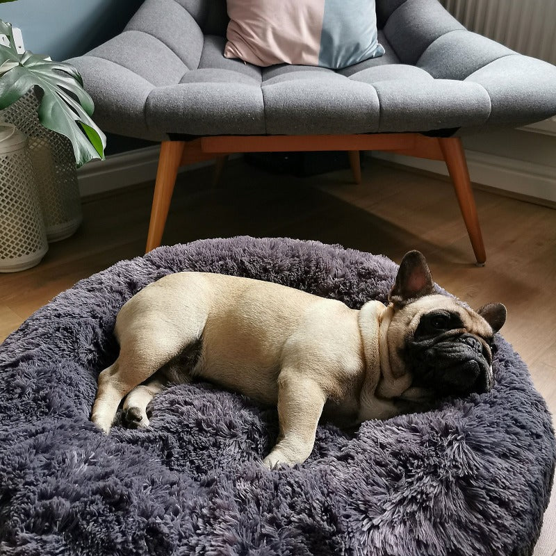 Rund Plüsch Kalmerende Donut Hondenbed voor kleine tot grote honden