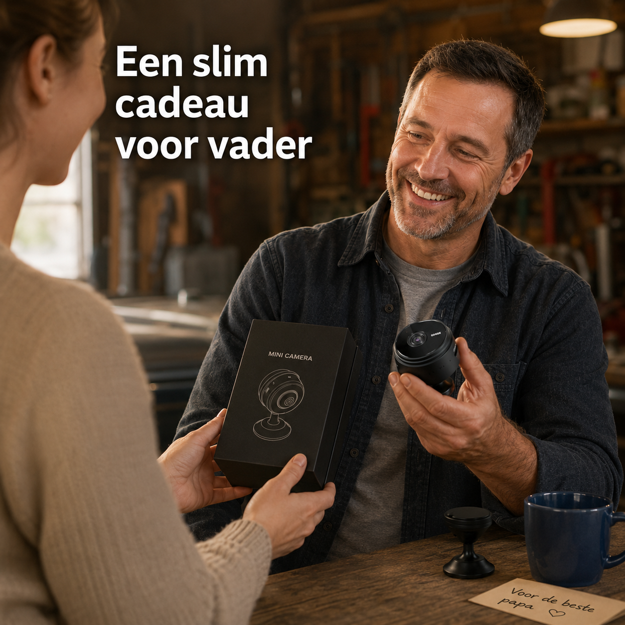 AutoVision | Draadloze 720P Camera – Origineel Gadgetcadeau voor Vader