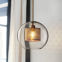 Hessa Hedendaagse Gouden Hanglamp, Glas, Globe/Cilindrisch