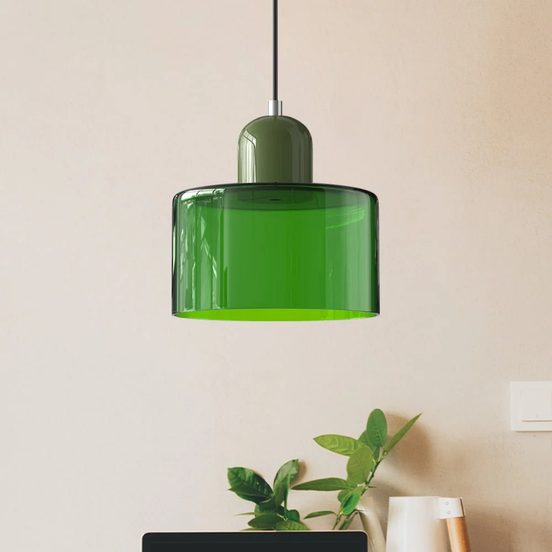 Vintage Hanglamp met Glazen Kap en Verstelbaar Snoer voor een Gezellige Sfeer