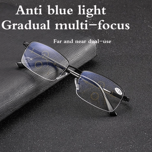 Titanium Progressieve Ver- en Nabijzicht Dual-Use Leesbril
