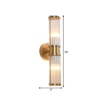 1/2-Licht Corridor Wandlamp Modernistische Stijlvolle Gouden Wandlamp met Cilindrische Heldere Kristallen Kap