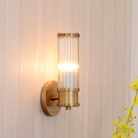 1/2-Licht Corridor Wandlamp Modernistische Stijlvolle Gouden Wandlamp met Cilindrische Heldere Kristallen Kap