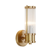 1/2-Licht Corridor Wandlamp Modernistische Stijlvolle Gouden Wandlamp met Cilindrische Heldere Kristallen Kap