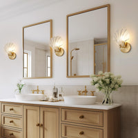 Art Brass Glass Schelp Wandlamp