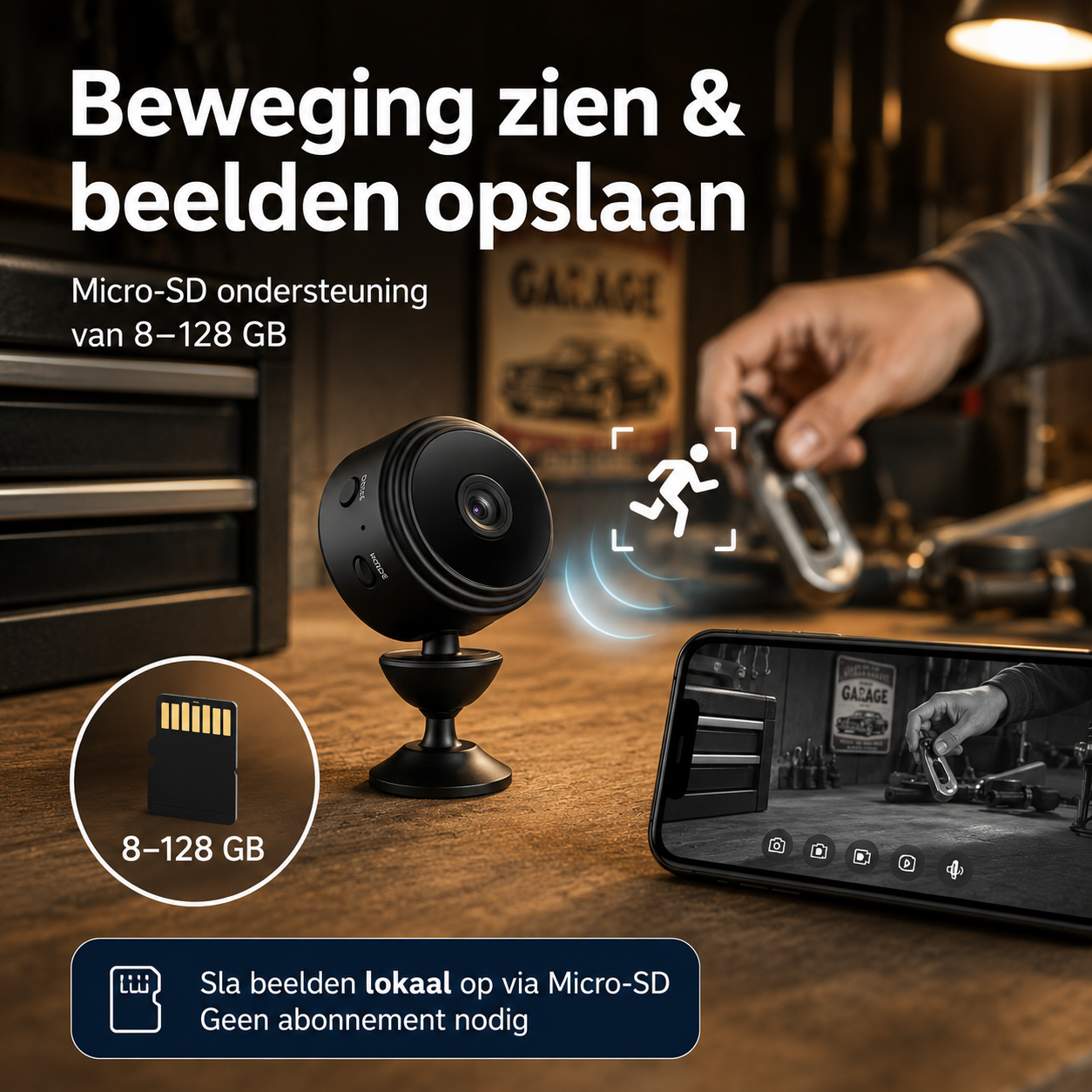 AutoVision | Draadloze 720P Camera – Origineel Gadgetcadeau voor Vader