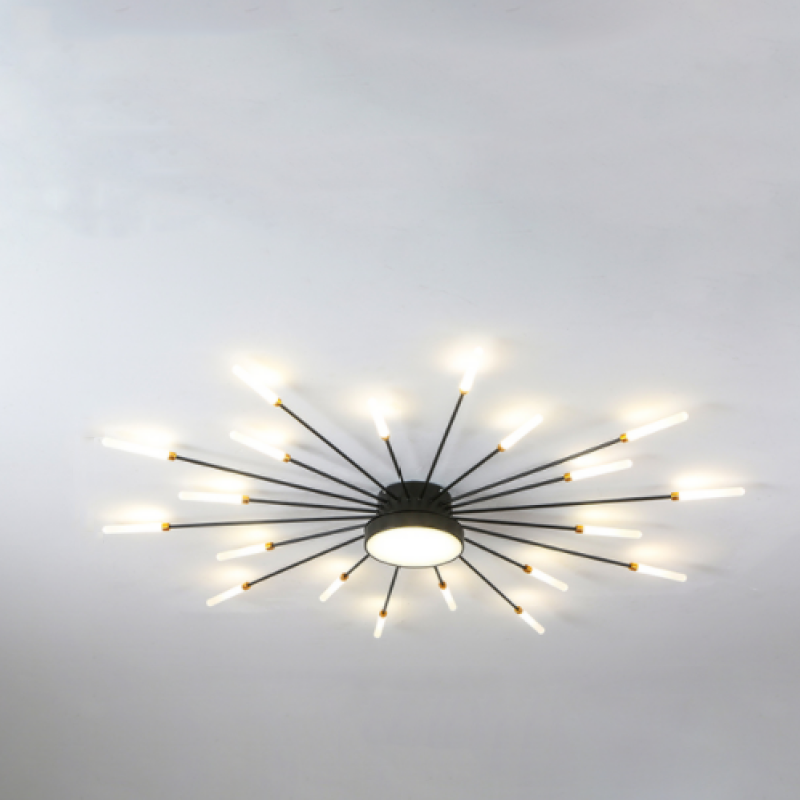 Wesley Plafondlamp Vuurwerk Lineair Modern Zwart/Goud