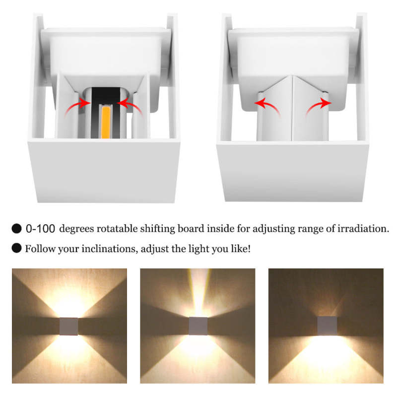 Nexu Moderne Verstelbare Vierkante Buitengevel Lamp LED