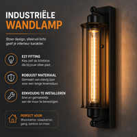 Retro E27 industriële wandlamp | Klassieke wandlamp met modern LED-ontwerp voor thuisdecoratie