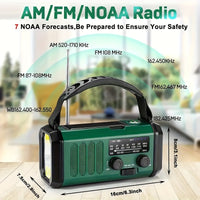 StormMate X10 Noodradio met 10.000 mAh Powerbank | Zonne-energie, Crank & USB-C | LED-Licht, SOS-Alarme & Kompas | AM/FM/NOAA
