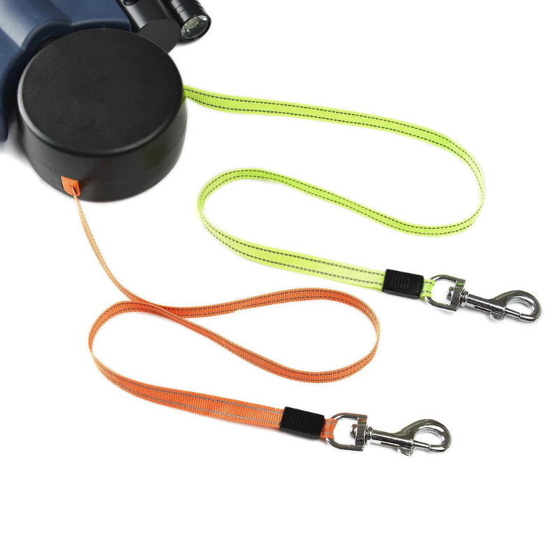 Twin Walk Riem | Geniet van veilige, handsfree wandelingen met ingebouwde LED-verlichting en afvalzakhouder.