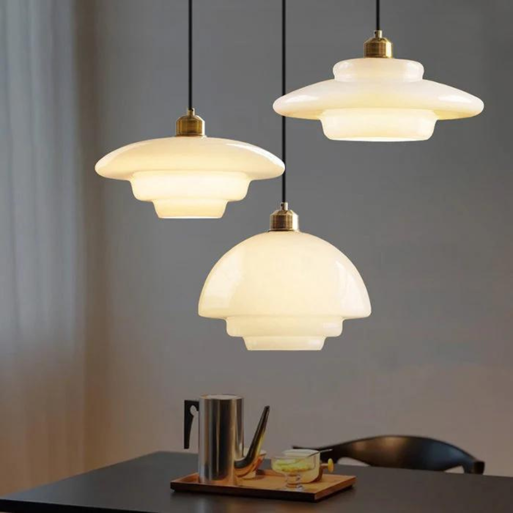 De Parel van Art Deco Glas Hanglamp