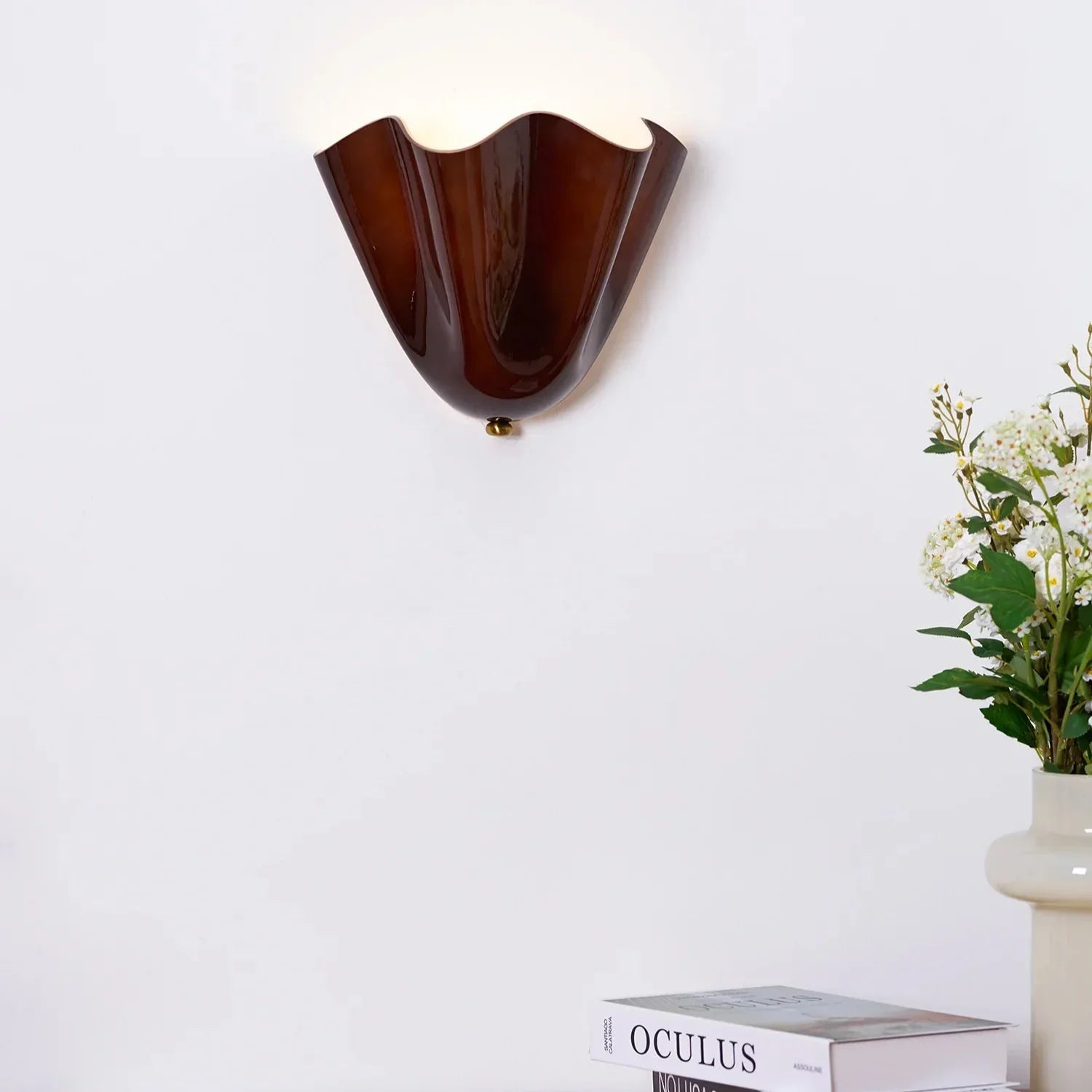 Retro Geelglasrok Schelp Wandlamp LED 1-lamp