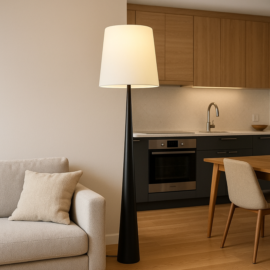 Lysenne – Scandinavische Vloerlamp Met Stoffen Kap