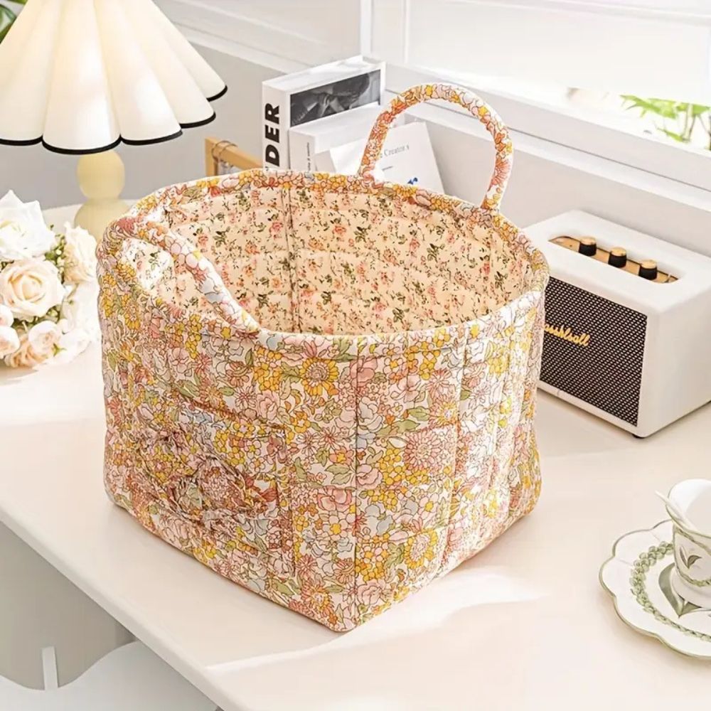 Delicate Bloemen Canvas Opbergmand