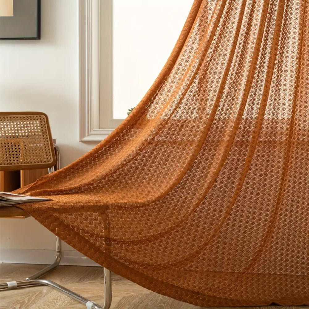 Amber Glow Boho Haakgordijn