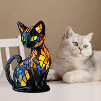 Decoratieve Kat Lamp met Mozaïekontwerp en Warme Sfeerverlichting – Stijlvolle Woondecoratie
