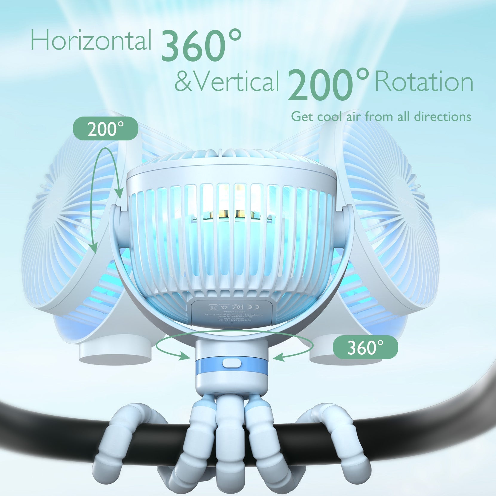 USB Oplaadbare Handventilator voor Reizen