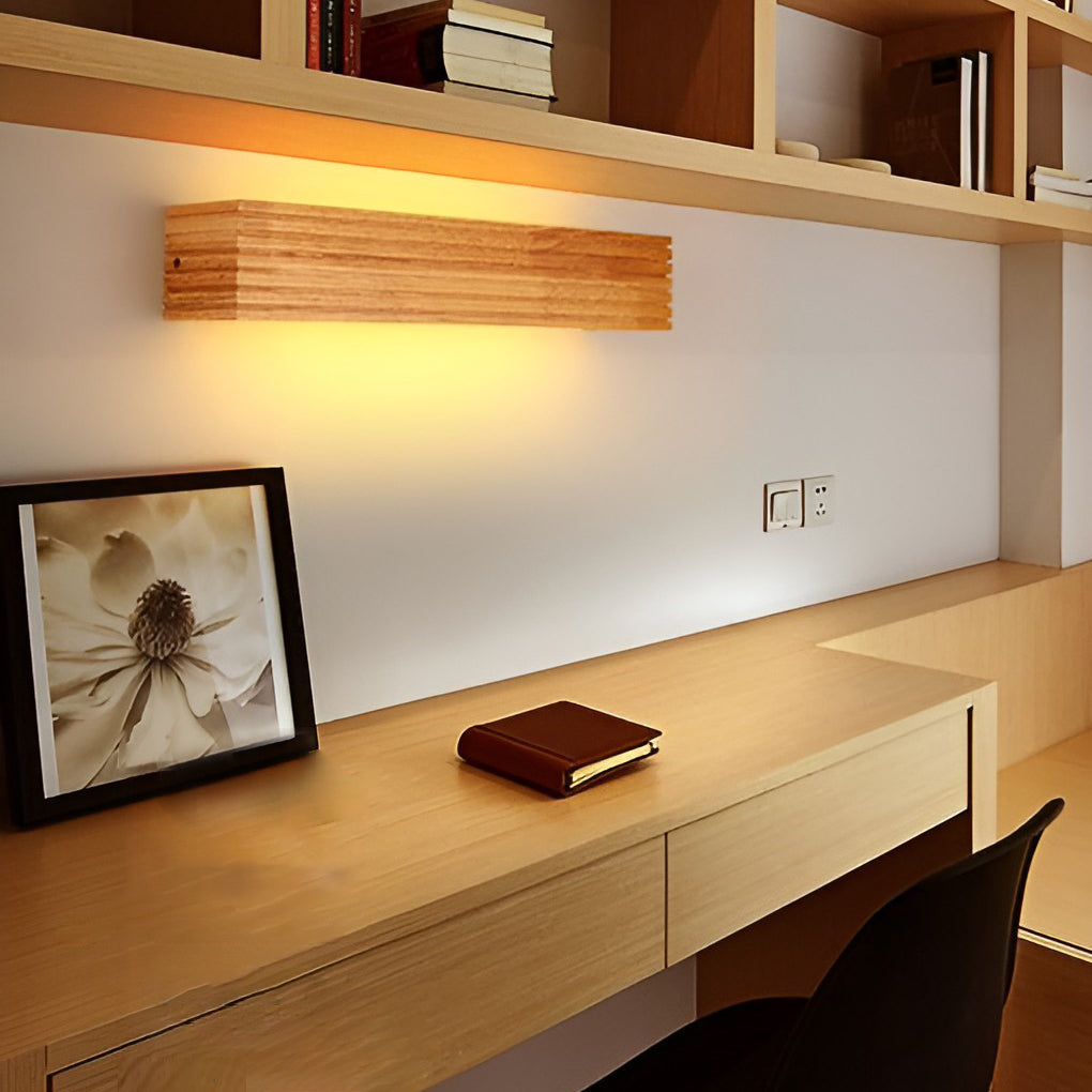GlowWood - Rechthoekige waterdichte LED-wandlamp Noordse Spiegelverlichting