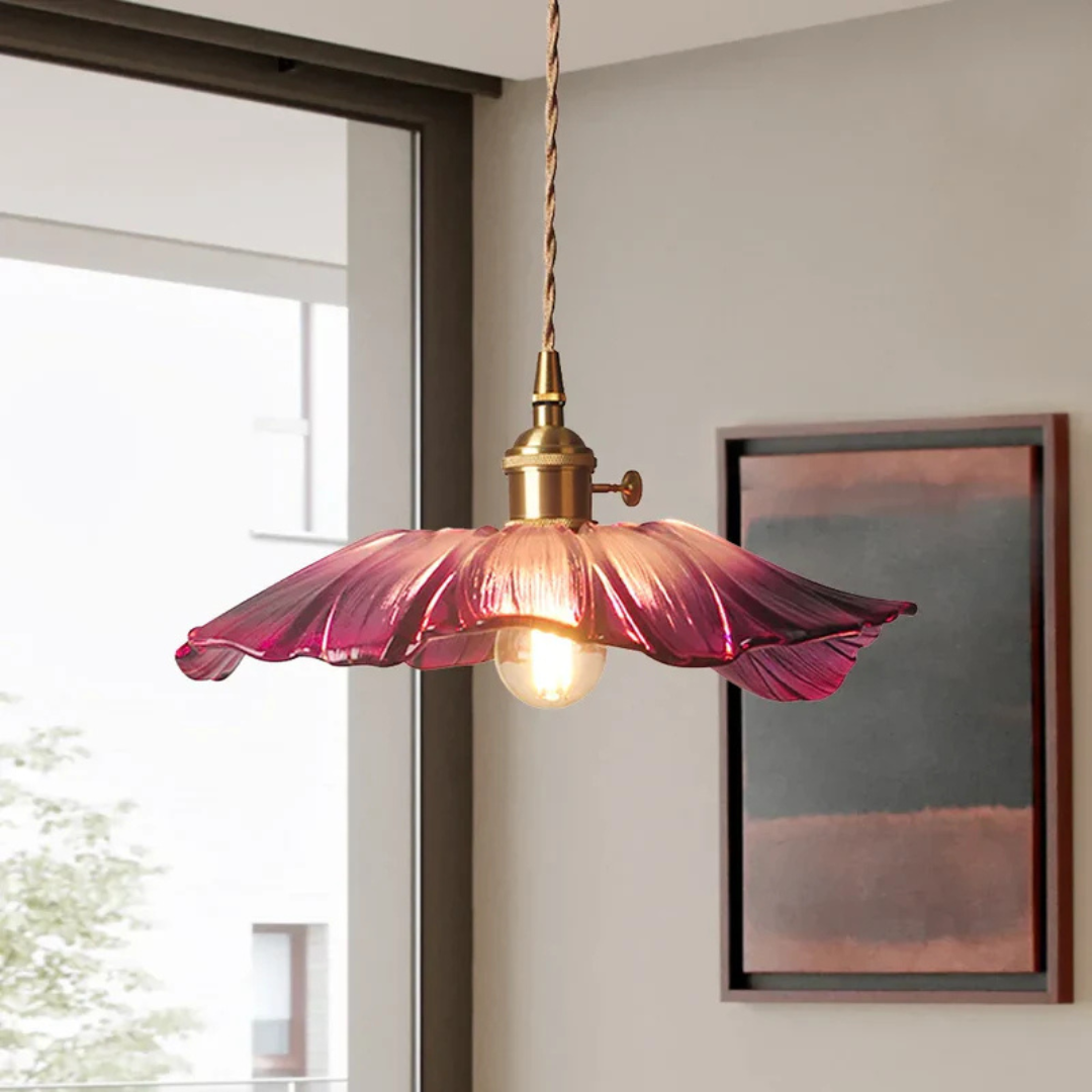 Myloq - Retro Lotus Glazen Hanglamp