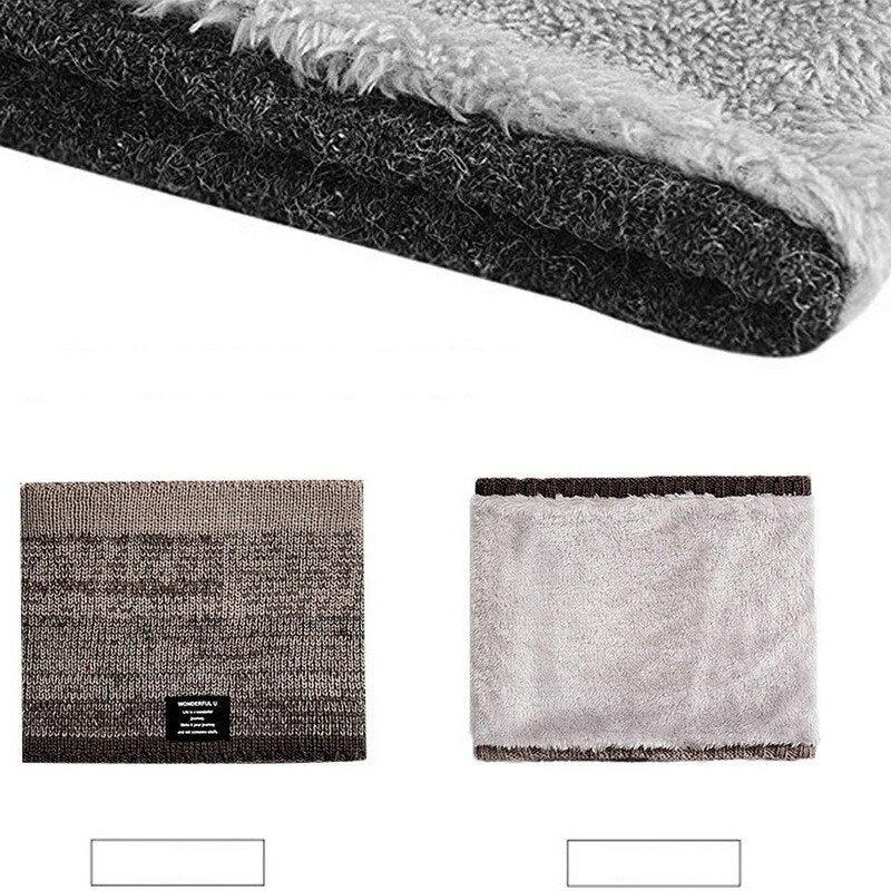 Warme wintersjaal | Gebreide fleece nekwarmer met dik kasjmier
