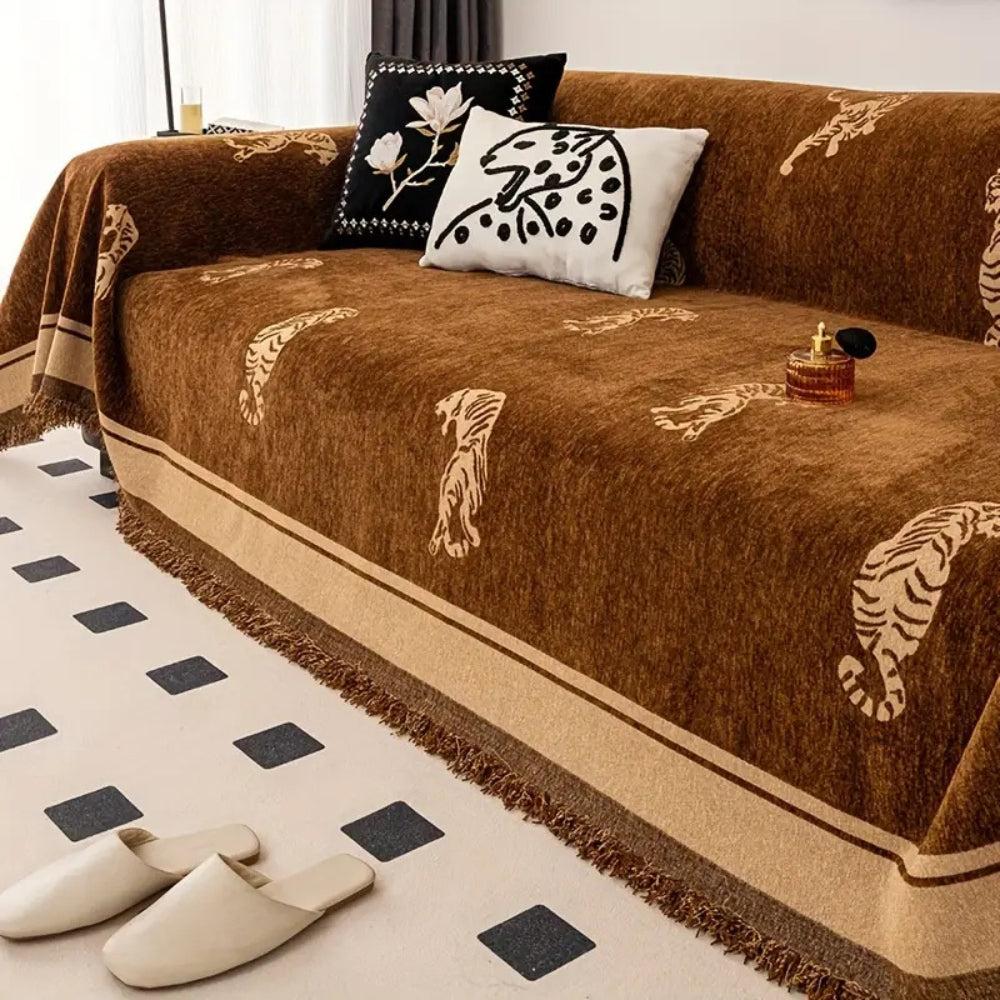 Safari Tijger Chenille Sofa Cover