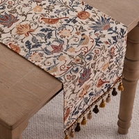 Vintage Bloemen & Vogel Jacquard Tafelkleed