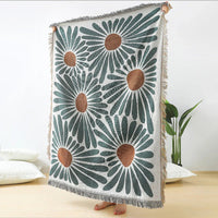 Floral Daisy Boho Geweven Deken
